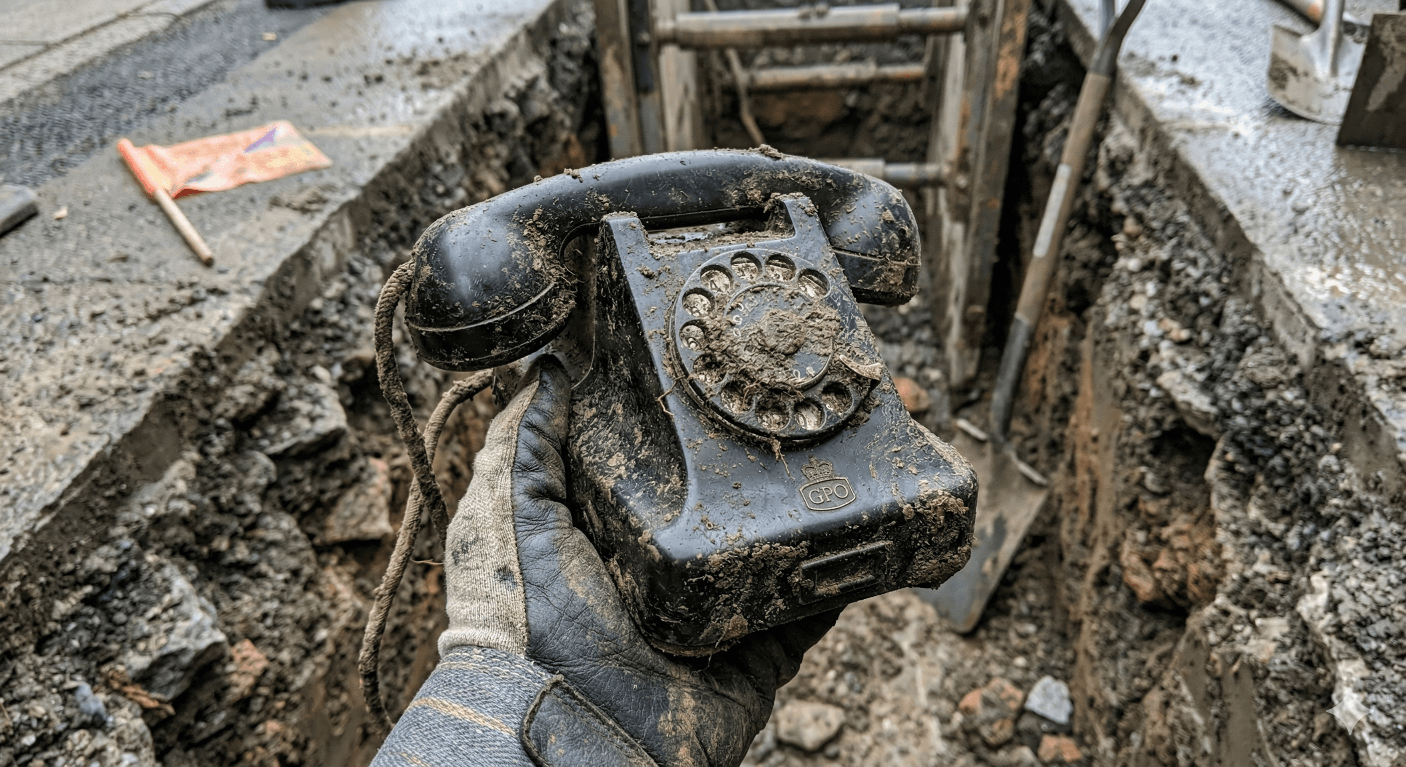 Oude bakelieten telefoon